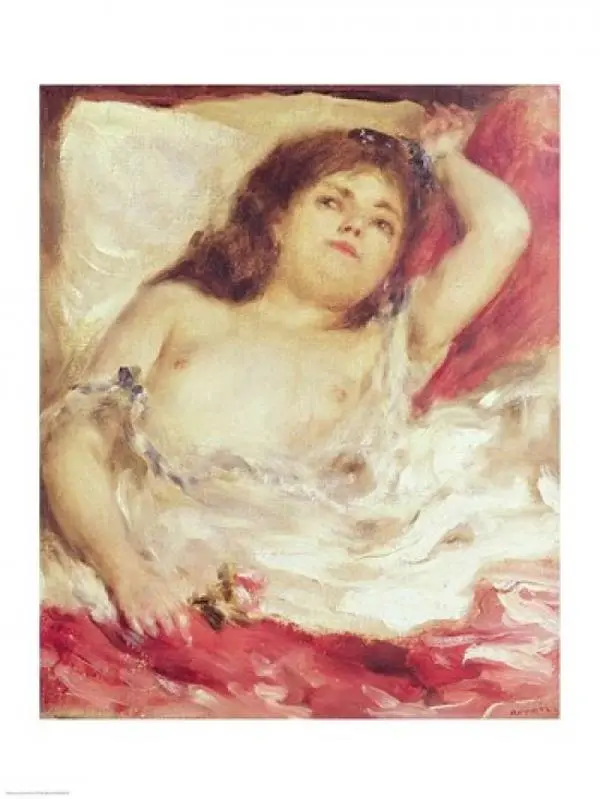 Posterazzi BALXIR205448 Semi-Nude Woman in Bed The Rose Before 1872 Poster Print by Pierre-Auguste Renoir - 18 x 24 in.