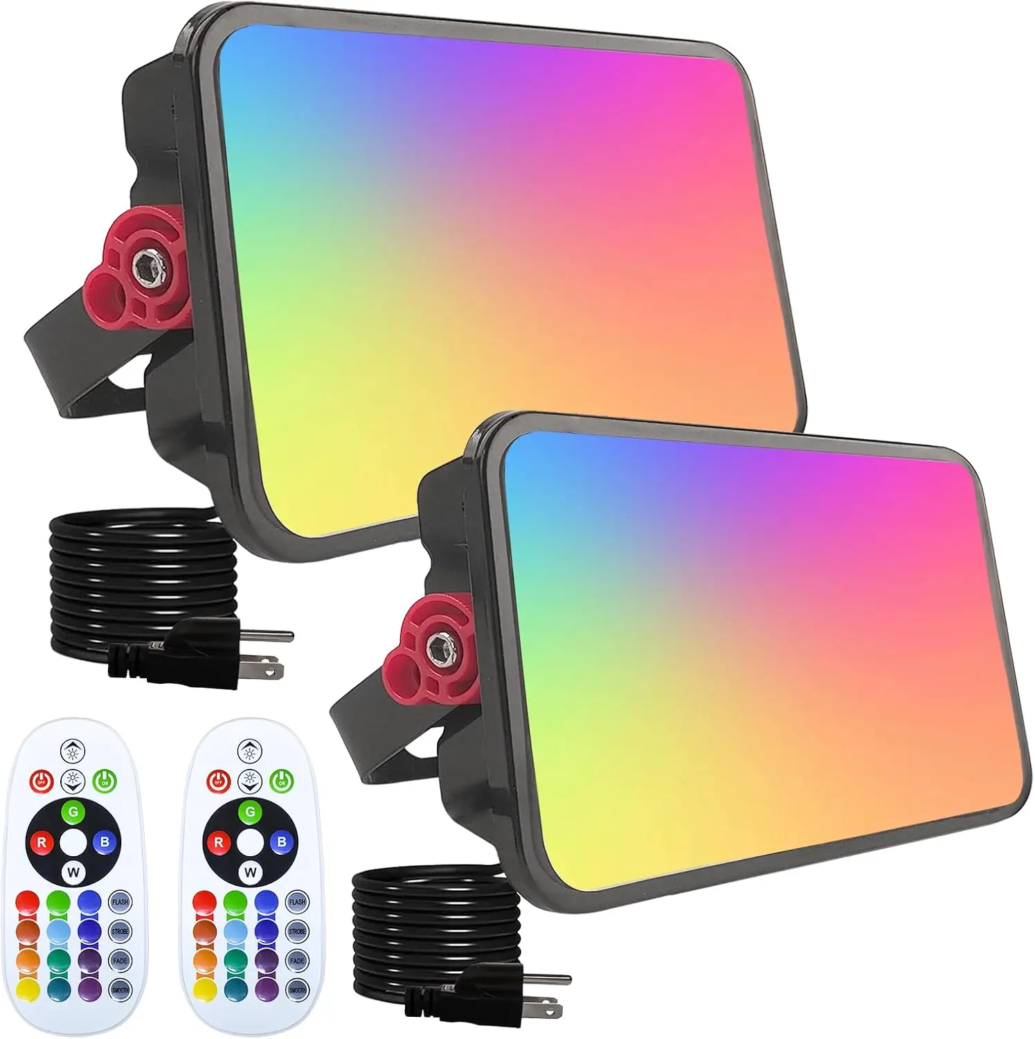 2 Pack  RGB Flood Lights, Color Changing RGB Floodlight, Smart RGB Floodlight with Remote Control, for Club Wedding Poster Stage Lighting Birthday Party