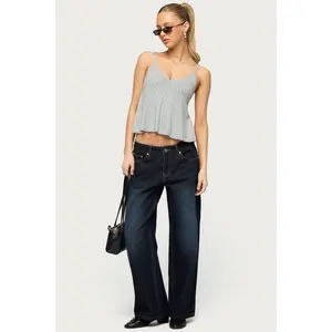 Petite Raelynn Washed Low Rise Baggy Jeans