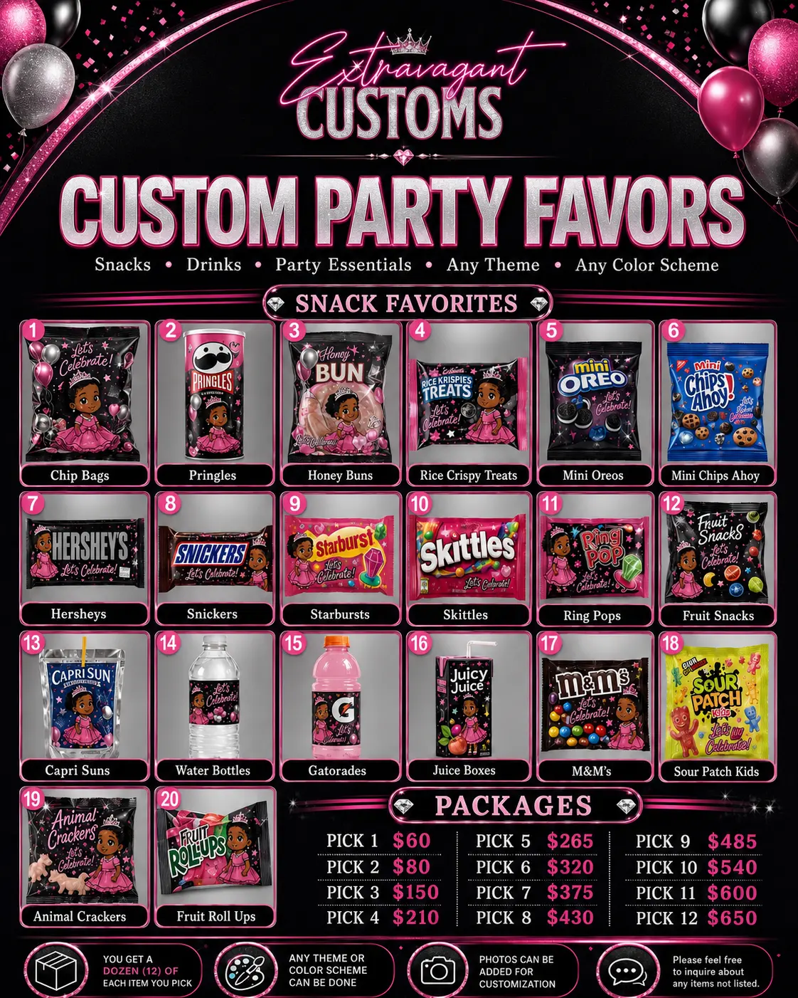 Custom Kids Party Favors