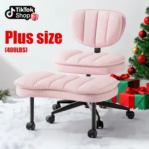 【Plus Size 400LBS】HOMRELEXA Oversized Meditation Chair, Ergonomic Cross Legged Swivel Chair, Adjustable Height and PU Leather, corduroy materials, Meditation Chair with Back Support, Kneeling chair, Home and Office