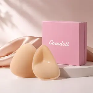 Cocodoll Women's Sticky Push-Up Inserts - Double-Sided Adhesive Bra Cups, 2-Cup Size Boost, Reusable, Sweat & Water Resistant, Portable Bra Accessories for Womenswear, Sticky Inserts