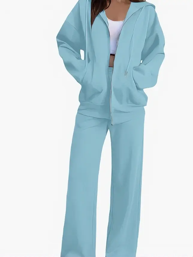 Womens Sweatsuits 2 Piece Set Full Zip Casual Winter Long Sleeve Hoodie and Sweatpants Fall Tracksuit