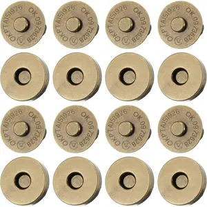 20 Set 14MM Bronze Magnetic Snaps Purse Bag Fastener Clasp Magnetic Button Replacement Kit for Sewing DIY Craft Purses Bags Clothes Leather