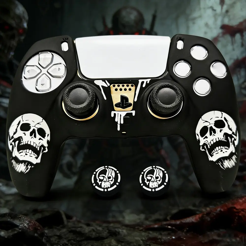 Ps5 Personalized Skull Controller Case, Unique Design Protective Cover for Ps5 Controllers, Durable and Stylish Accessory Protection, Unique Pattern, Playstation Accessories, Gaming Console Accessories