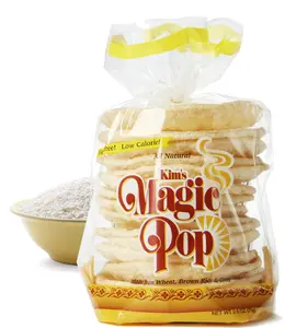 Kim's Magic Pop Freshly Popped Rice Cakes | Vegan | Original Flavor | 6 Bags | 15 Cakes per Bag | Low Carb, Sugar Free, Fat Free, Natural, Multigrain Korean Snack | Easy Bread, Chip, Cracker Replacement Crispy Crunchy Bites