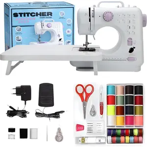 Sewing Machine, Basic Sewing Machine with Foot Pedal, Stitching Machine For  With Sewing Kit, Dual Threads Electric Tacking Machine for Beginners (Table + Kit) ( Accent)