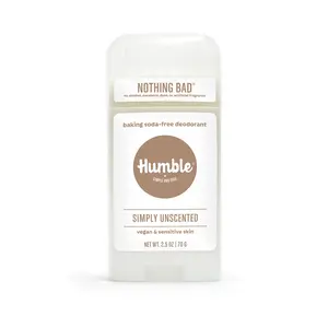 Humble Brands Simply Unscented Deodorant, Baking Soda Free, Always Aluminum Free, Vegan 2.5oz
