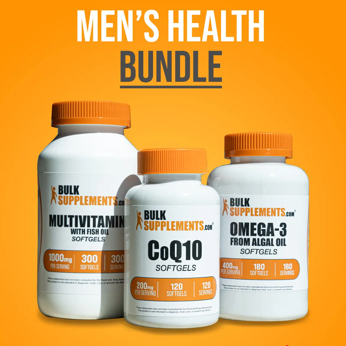 BulkSupplements Men's Health Bundle - Multivitamins - Algal Oil - Omega 3 - Coenzyme Q10 BulkSupplements Men's Health Bundle - Multivitamins - Algal Oil - Omega 3 - Coenzyme Q10