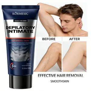 Men's Intimate Hair Removal Cream, Gentle Formula, Quick 5-Minute Removal, Portable Size, Suitable for Private Areas, Legs, Armpits, Full Body Use