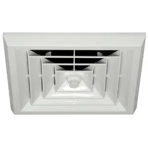 212 MAIN White Square Indoor Ceiling Diffuser - 6 in. Boot, Rotary Damper, Home Accessory