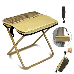 1pc Portable Folding Chair with Backpack - Lightweight Alloy Frame, Compact Foldable Design for Camping, Fishing, Picnics - Includes Mesh Storage Pockets, Durable Outdoor Seat for Adults & Teens, Camping Chair, Picnic Essentials, Camping Furniture