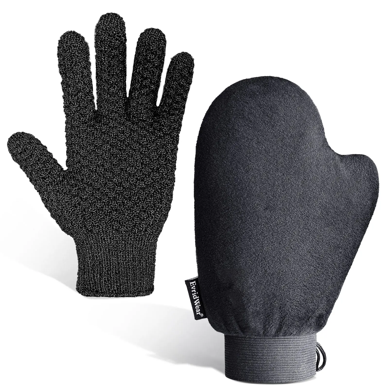 EvridWear Self Tanning Mitt Applicator Kit - Waterproof Inner Layer, Smooth Soft Velvety Fabric, No-Slip Wrist, Double-Sided Design for Even Tan Application, Bath, Sunless Tanning, Hands, Self Tanner Mitt, Streak-Free, Personal, Bronzy Body Glow