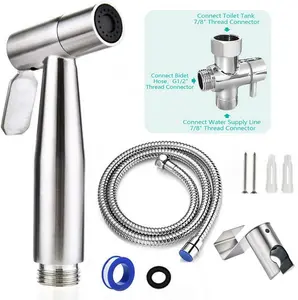 Handheld Bidet Sprayer for Toilet 7/8" Stainless Steel Adjustable Pressure Bidet Faucet Diaper Sprayer Set with Hose Attachment for Bathroom