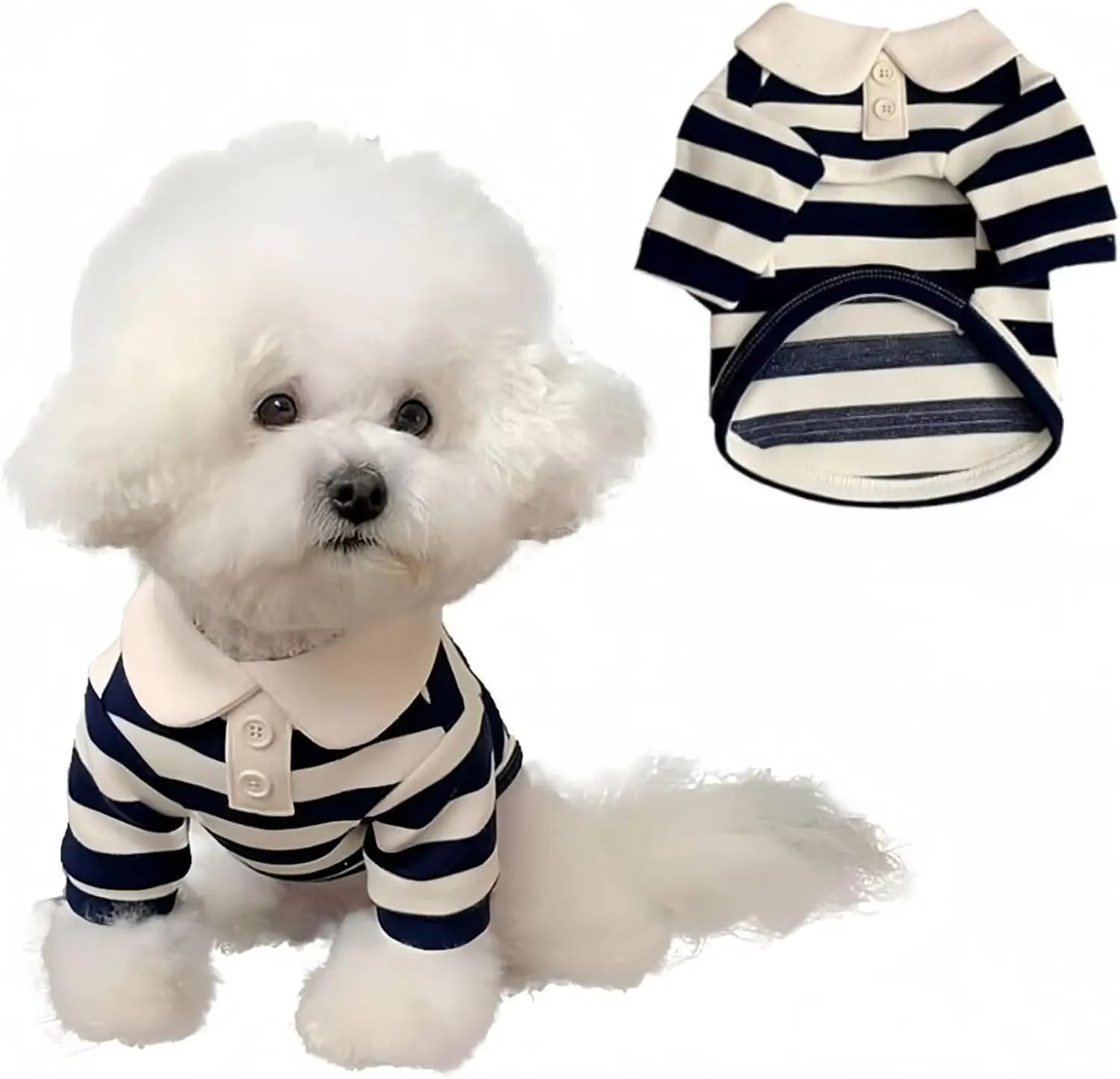 Dog Clothes, Designer Boy Polo Shirt for Small Medium Dogs, Soft Puppy Outfit, Breathable Male Yorkie Chihuahua Shih Tzu Poodle Kitten Cat T-Shirt, Birthday Gifts - Blue, S, Fit -lbs