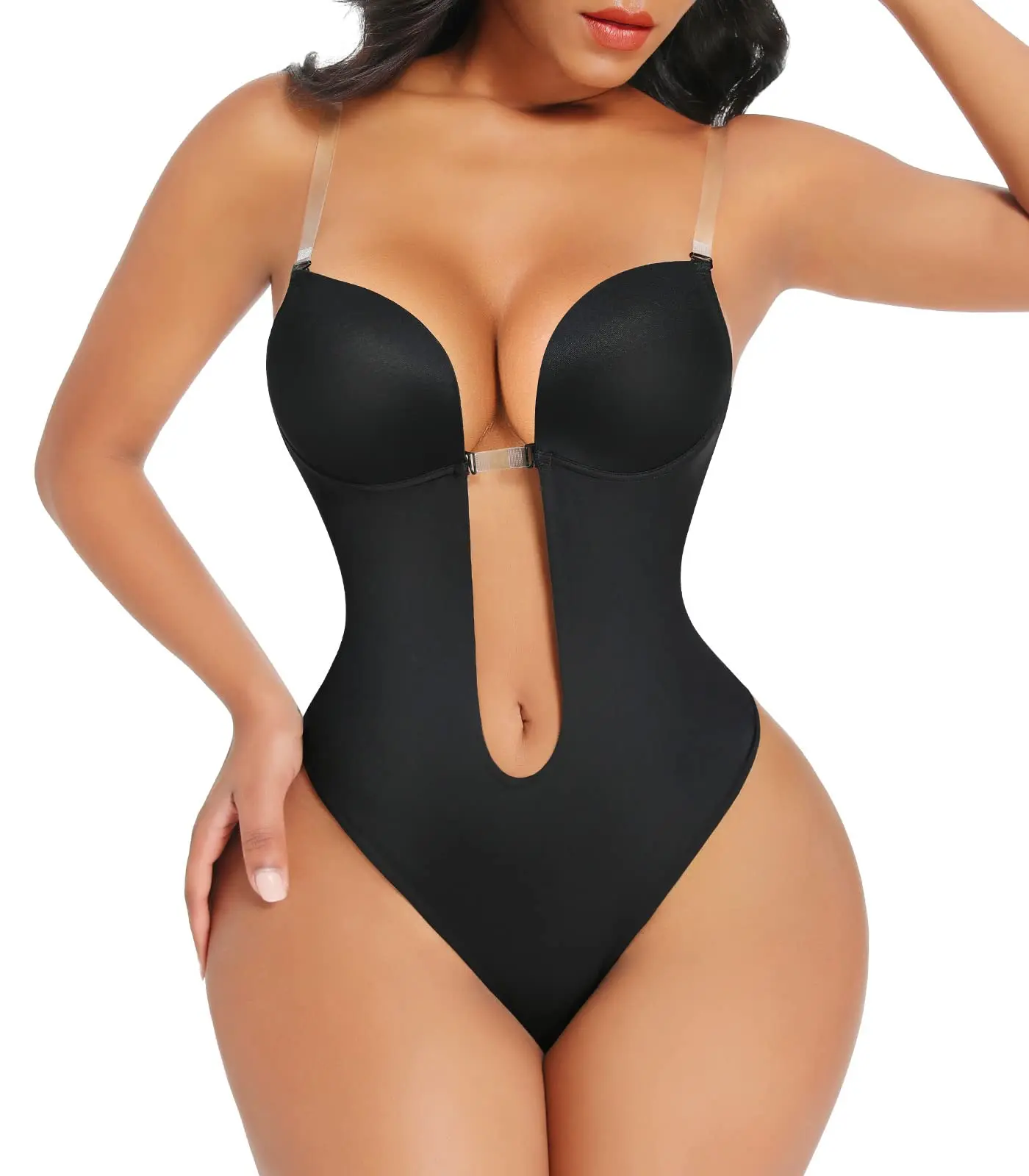 Bodysuit Compression Bra Bust Shaping Push-Up Invisible Straps Backless Shaping Body Shape Bra, Invisible Straps Tummy Control Waist Cincher Backless Bra Shaping Bodysuit,body bra shapewear high slim fit pant yoga lounge sporty quick-dry two-piece set bik