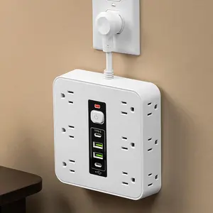 16-in-1 multifunctional power strip combines sockets, surge protectors, and power switches into one, with 12 power outlets, 2 USB ports, and 2 Type-C charging ports. It has a beautiful appearance and is suitable for use in both homes and offices.