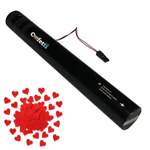 Heart Tissue Confetti Cannon 16" Electric - Red Prefilled