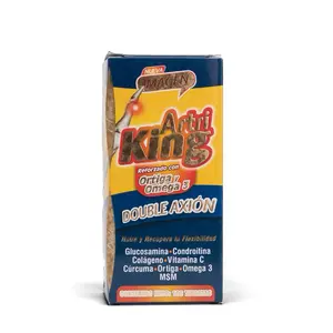 Artri KING Reforzado with Orthiga & Omega 3 Glucosamine Vitamin Turmeric Collagen 100 Tabs Mexico for Joint Health supplements eocute natural capsules Colagen