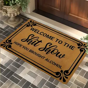 Humor Welcome To The Shit Show Mat, Vintage Design Entrance Rug, High-end Design Highly Absorbent Floor Mats, Anti-slip Quick drying Soft Carpets, Suitable for Multi-scenario, Indoor Outdoor Entrance Carpet Home Decor, Gifts, Home Decorative Rug