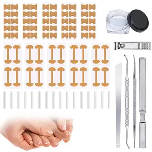 Professional Ingrown Nail Corrector Set, 2025 Upgraded Ingrown Toenail Removal Kit Includes Breathable Ingrown Toenail Strips, Corrector Patch, Pedicure Tools, Ingrown Nail Tool for Home Use