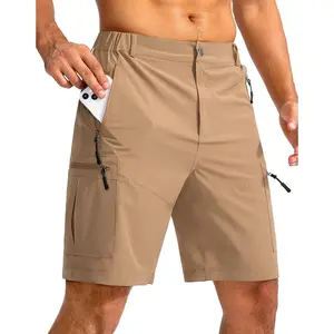 Men's Hiking Cargo Shorts 7" Lightweight Outdoor Shorts for Men Trip Golf Camping Casual with 5 Zipper Pockets elastic drawstring waist