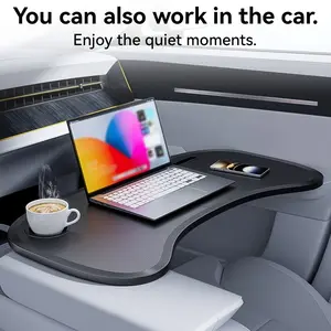 New Car Steering Wheel Tray Table, Lightweight & Portable. Works as a Food Tray, Dining Table, Storage Holder & Laptop Desk for Vehicles.