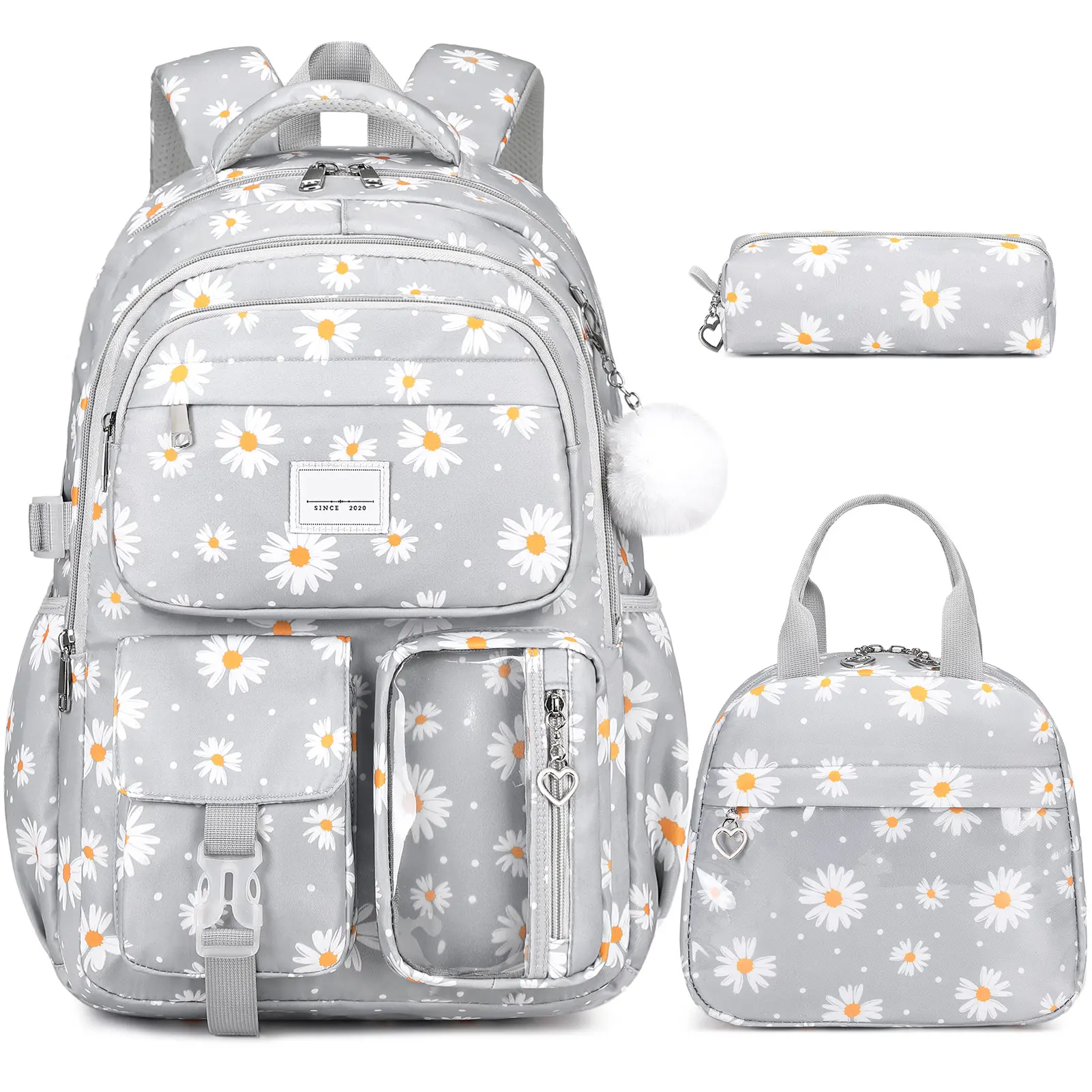 SIMILOVE Waterproof 3 PCS Backpack Set with Lunch Bag & Pencil Pouch --Lightweight School Bag Bookbag for Girls, Ideal for Elementary Middle High School Students dealsforyoudays