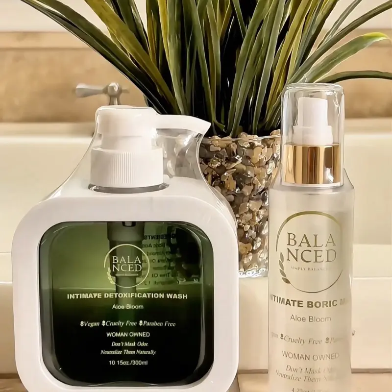 Detox Duo Feminine Wash & Odor Gone Mist antibacterial antiseptic antifungal boric acid chlorophyll plant based all natural