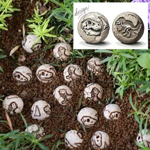 20pcs Unique Dinosaur Fossil Resin Statue, Garden Sculptures Statues, Mini Garden Outdoor Decor Stone, Lawn Path Bonsai Decoration, St Patrick's Day Holiday Gifts, Garden Accessories
