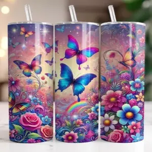 Butterflies | 20oz Skinny sublimation transfer print out (TRANSFER ONLY, NOT A FINISHED TUMBLER)