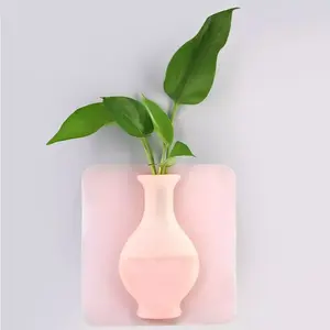 Reusable Silicone Self-Sticking Flower Pot Silicone Magic Vase on Refrigerator Door, Windows, Glass Decoration. Leak Proof. Perfect Gift.
