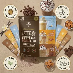 The Frozen Bean Combo Variety Pack Frappe & Latte Instant Mix (30 Sticks)