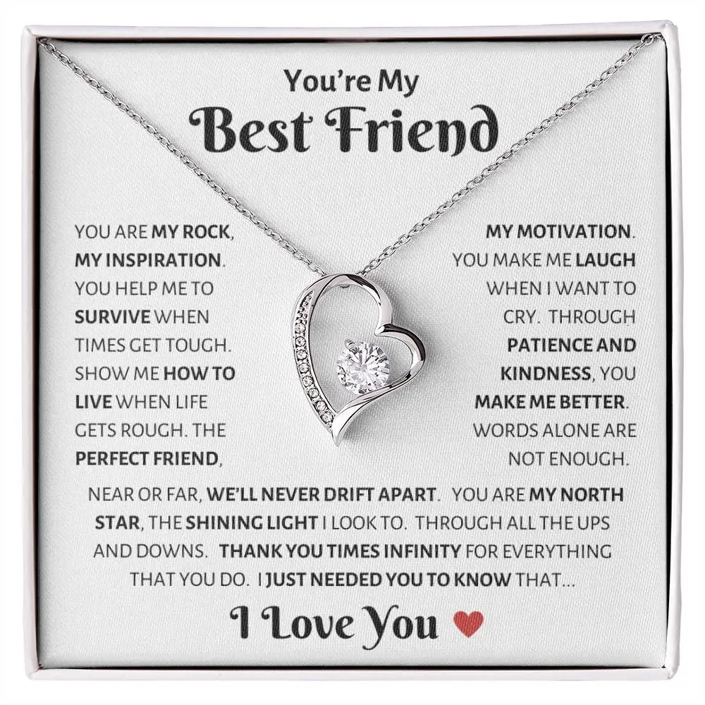 To My Best Friend Forever Love Necklace Necklace For Best Friend, Promise Necklace For Her, Friend Gift Ideas, Birthday Gift For Friend, Gift For Friend, Gift For My Friend, Christmas Necklace For Friend
