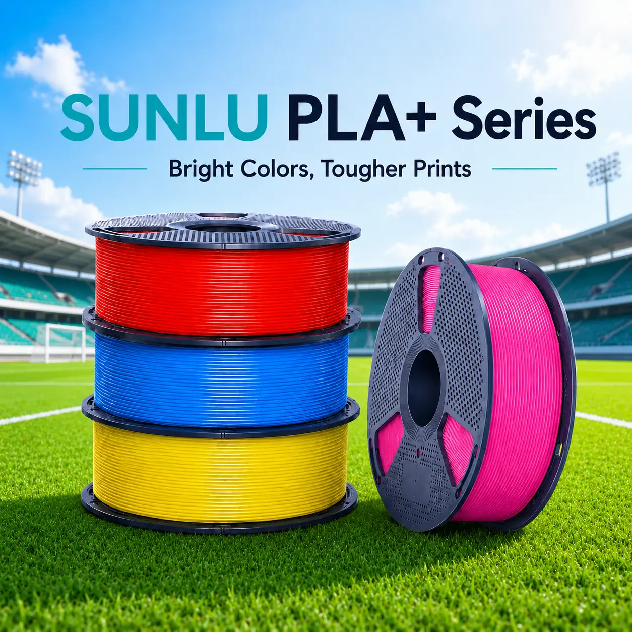 SUNLU PLA+ Filament 1.75mm 1kg, Multiple Vibrant Colors, Enhanced Toughness 3D Printer Filament for Models, Crafts, Prototypes, Compatible with FDM Printers