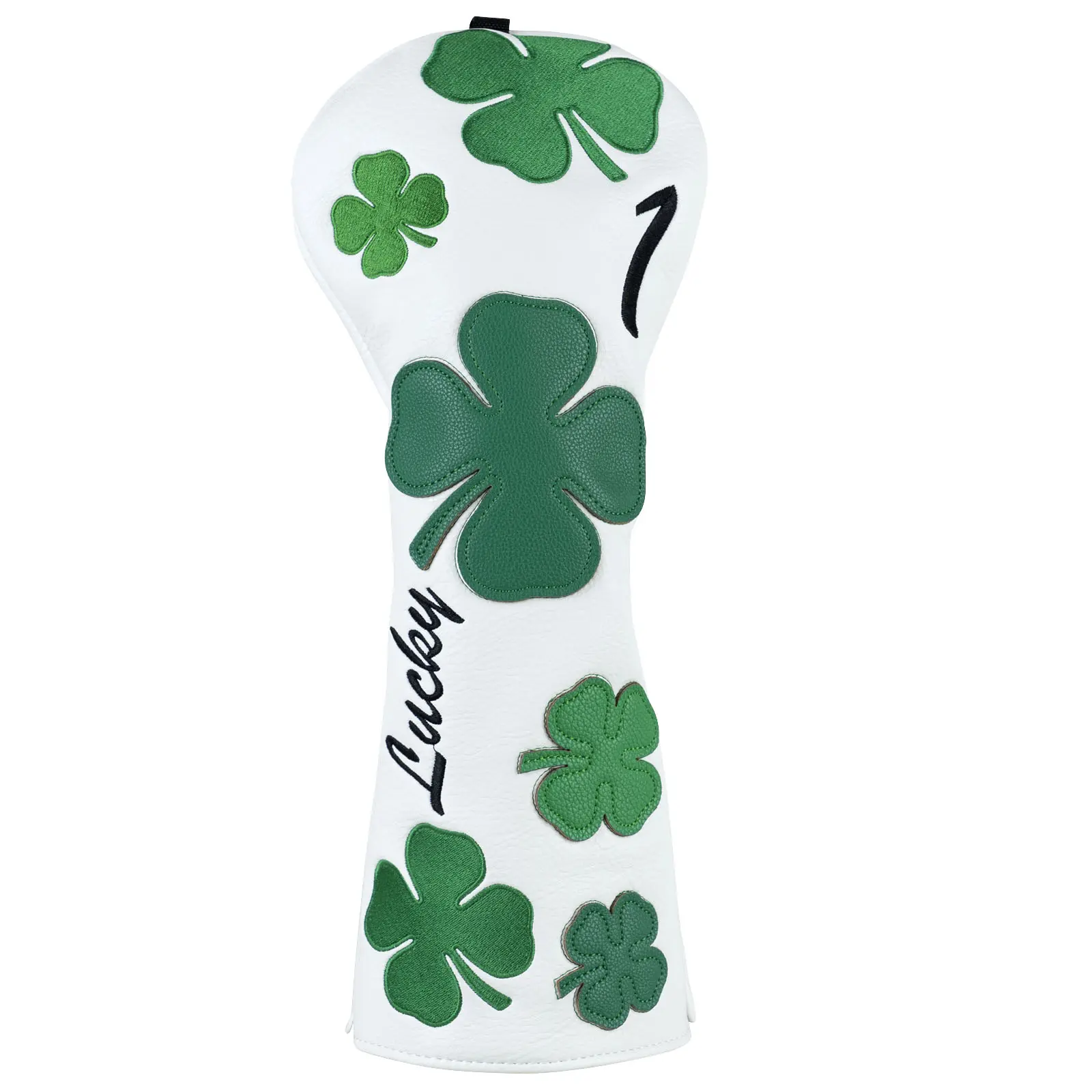 Craftsman Golf Lucky Clover Driver Headcover - Premium Leather, Simple Lucky Style, Universal Fit, Compatible with Up to 460CC Golf Drivers, Adults