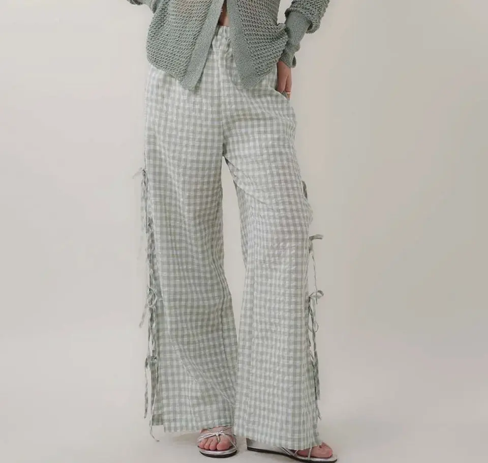 Gingham Casual Pants (Sage) Gingham Casual Pants (Sage)