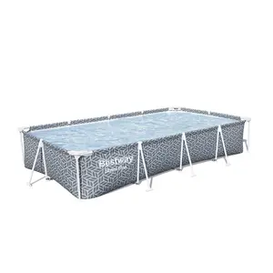 Bestway Steel Pro 12' x 6'7" x 26" Rectangle Above Ground Outdoor Swimming Pool