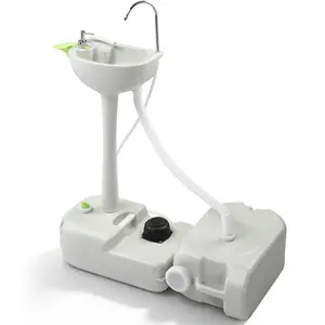 Removable Portable Hand Sink for Outdoor - 24L Recovery Tank, 19L Fresh Water, No Tools, for Camping, Boating & Worksites