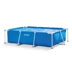 Intex 86in x 23in Rectangular Frame Above Ground Outdoor Splash Swimming Pool