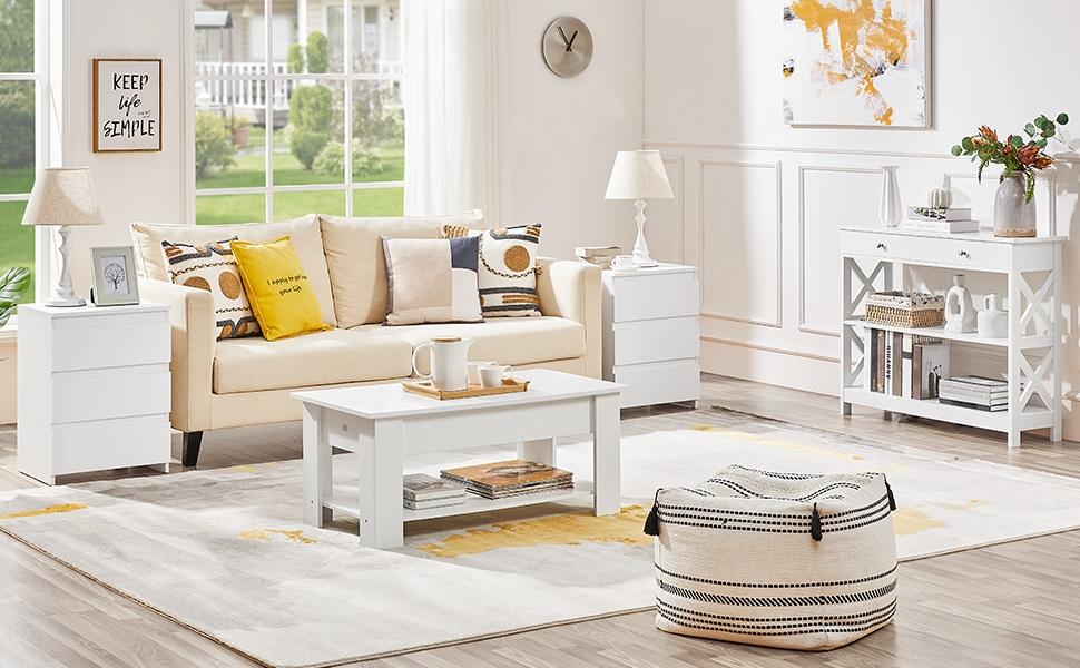 Yaheetech Simple 3-Drawer Vertical Nightstand Side Table with 3 Drawers for Bedroom, Living Room, Home Office