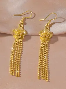 Flower flower earrings, tassel pendant earrings, high-quality earrings, copper plated gold earrings, women's fashionable wedding jewelry, exquisite luxury gifts for girlfriends and friends, Valentine's Day gifts, daily accessory gifts, Mother's Day gifts