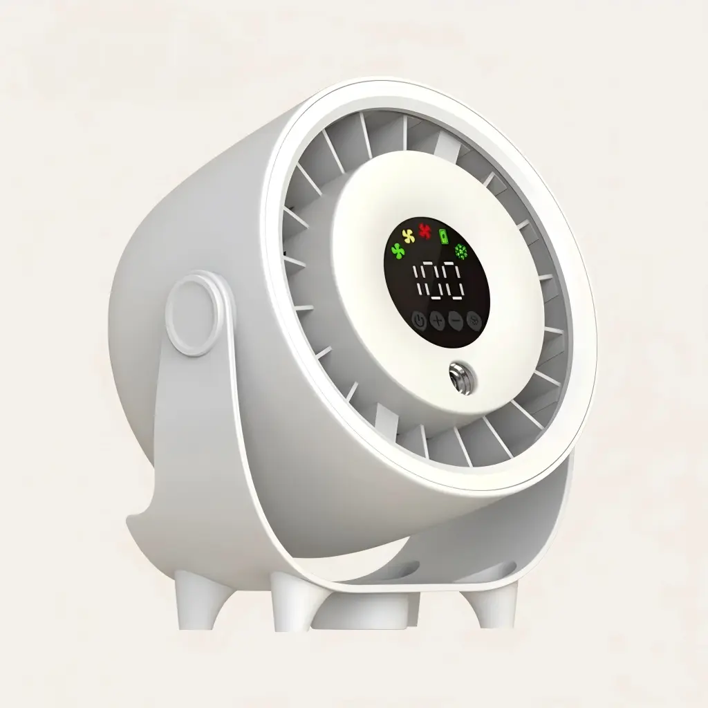 2026 Upgraded Quiet Brushless Cordless Rechargeable Portable Wireless Desktop Fan - 3600mAh, Mist Function, Wall-Mounted, Low Noise Cooling Quiet Ventilation Fan for Home & Office Heating & Cooling Needs