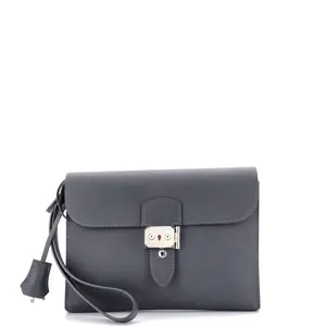 Pre-owned HERMÈS Leather Clutches & Wristlets Hermes Sac a Depeches Wristlet Pouch Epsom 24 by Rebag