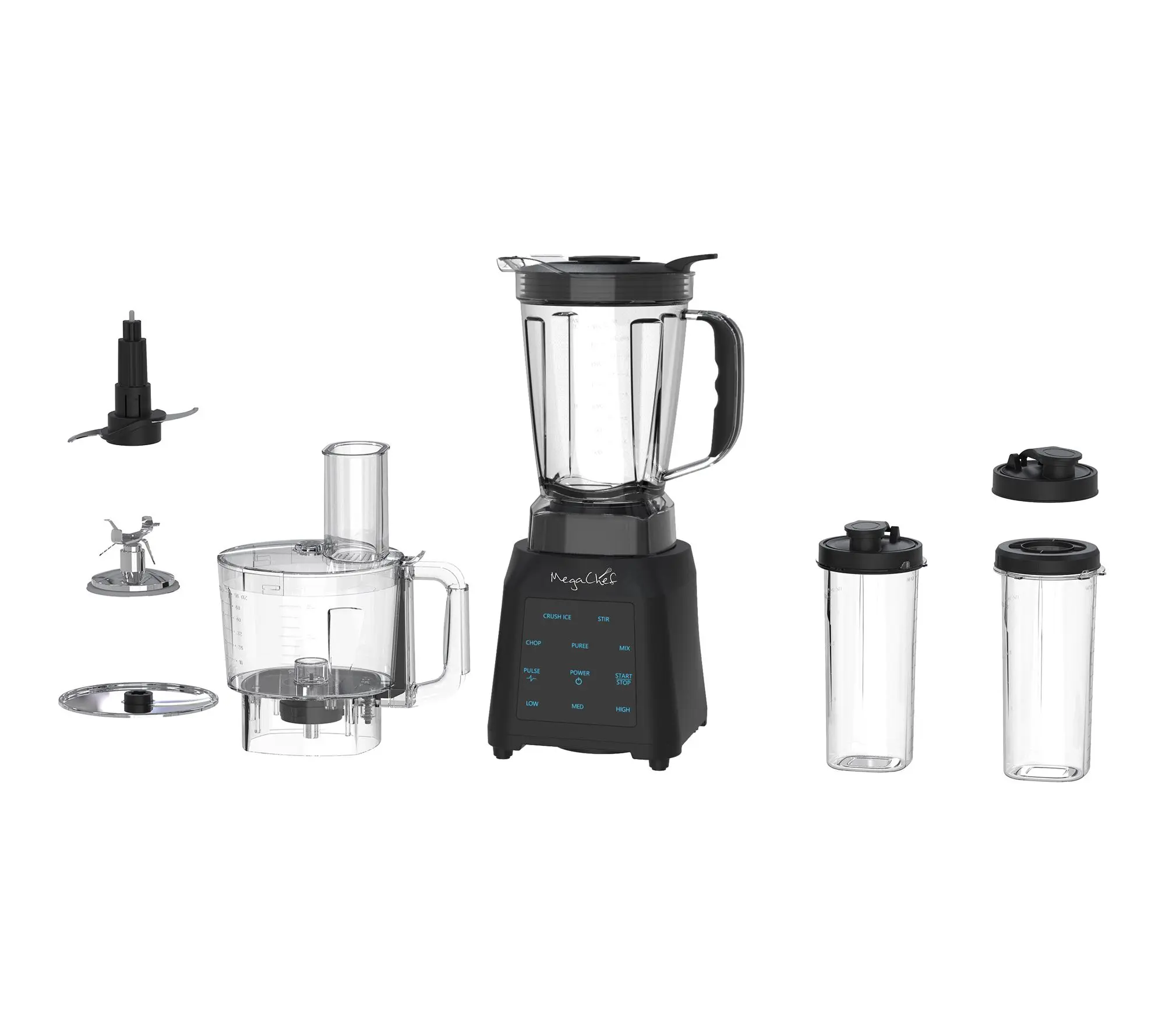 MegaChef 8 Cup Digital Blender with 5 Cup FoodProcessor MegaChef 8 Cup Digital Blender with 5 Cup FoodProcessor