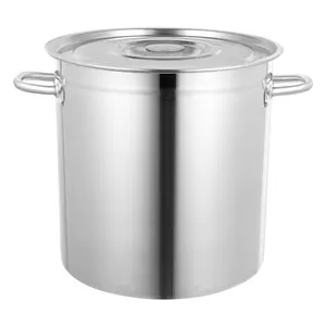 30 Quart 35L Commercial Grade Stockpot 201 Stainless Steel Stockpot Heavy-Duty Canning Pot Soup Pot Induction Pot with Lid and Riveted Handles for Soup Seafood Stock Canning Silver Cookware