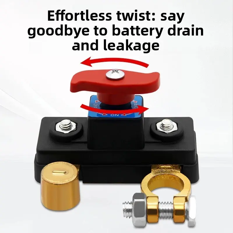 Battery Disconnect Switch, Transparent Durable Clamp-On 12V-24V Universal Terminal Tool with Stable Conductivity, Anti-Leakage Protection, Prevents Power Loss, Extends Battery Life for Cars, Farm Tractors