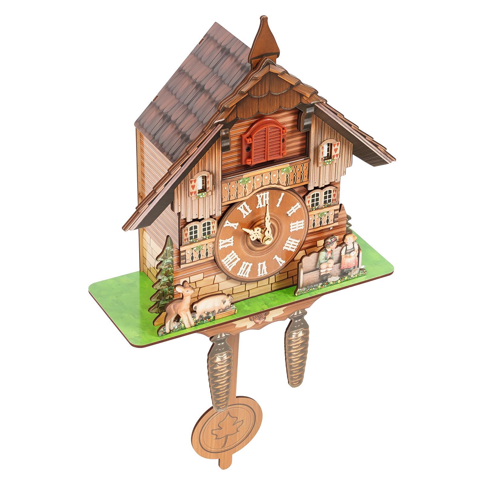 Vintage Cuckoo Wall Clock with Bird Chime, Nordic Decor Wooden Wall Clock, Hanging Wall Clock Decoration 25*10*50cm