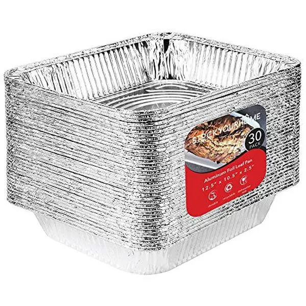 Aluminum Pans 9x13 Disposable Foil Pans (30 Pack) - Half Size Steam Table Deep Pans - Tin Foil Pans Great for Cooking, Heating, Storing, Prepping Food