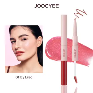 JOOCYEE Plump & Glossy Dual Lip Combo, Lip Liner and Gloss 2 in 1, Matte Lip Liner, Glossy Lip Gloss, Plumping & Long Lasting, Shimmer Finish, Non Sticky Lip Gloss, Daily Makeup, Travel Makeup, Refresh Look,Summerwins